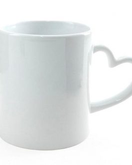 Caneca Branca Alça Coração – 325ml