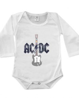 Body Manga Longa Canelado Branco – AC/DC