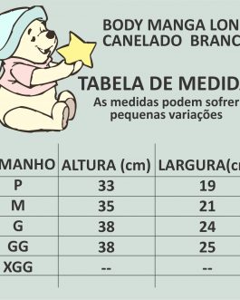 Body Manga Longa Canelado Branco – Baby Minie