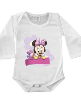 Body Manga Longa Canelado Branco – Baby Minie