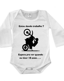 Body Manga Longa Canelado Branco – Estou dando trabalho