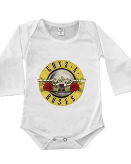Body Manga Longa Canelado Branco – Guns n’ Roses
