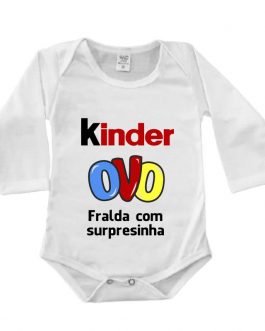 Body Manga Longa Canelado Branco – Kinder Ovo