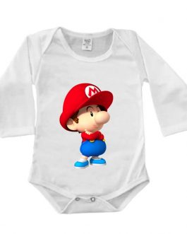 Body Manga Longa Canelado Branco – Mario Baby