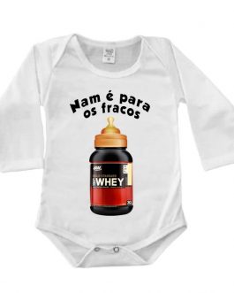 Body Manga Longa Canelado Branco – Nam é para os fracos