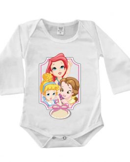 Body Manga Longa Canelado Branco – Princesas