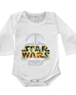 Body Manga Longa Canelado Branco – Star Wars