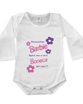 Body Manga Longa Canelado Branco – Tchau Barbie