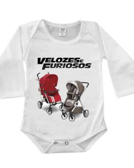 Body Manga Longa Canelado Branco – Velozes e Furiosos